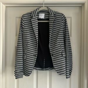Maison 'd Amelie - women’s black & white checked jacket (lined) XS